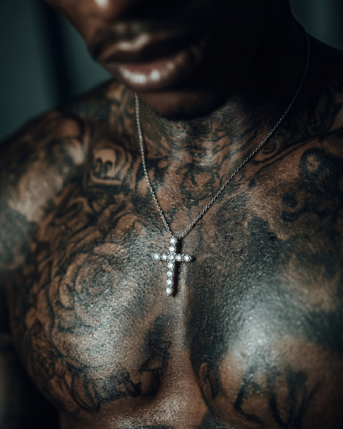 Moissanite Cross Pendant Necklace