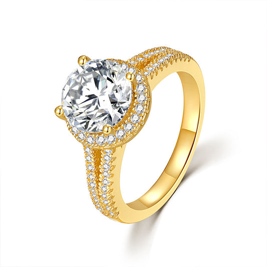 Moissanite Double Halo Engagement Ring