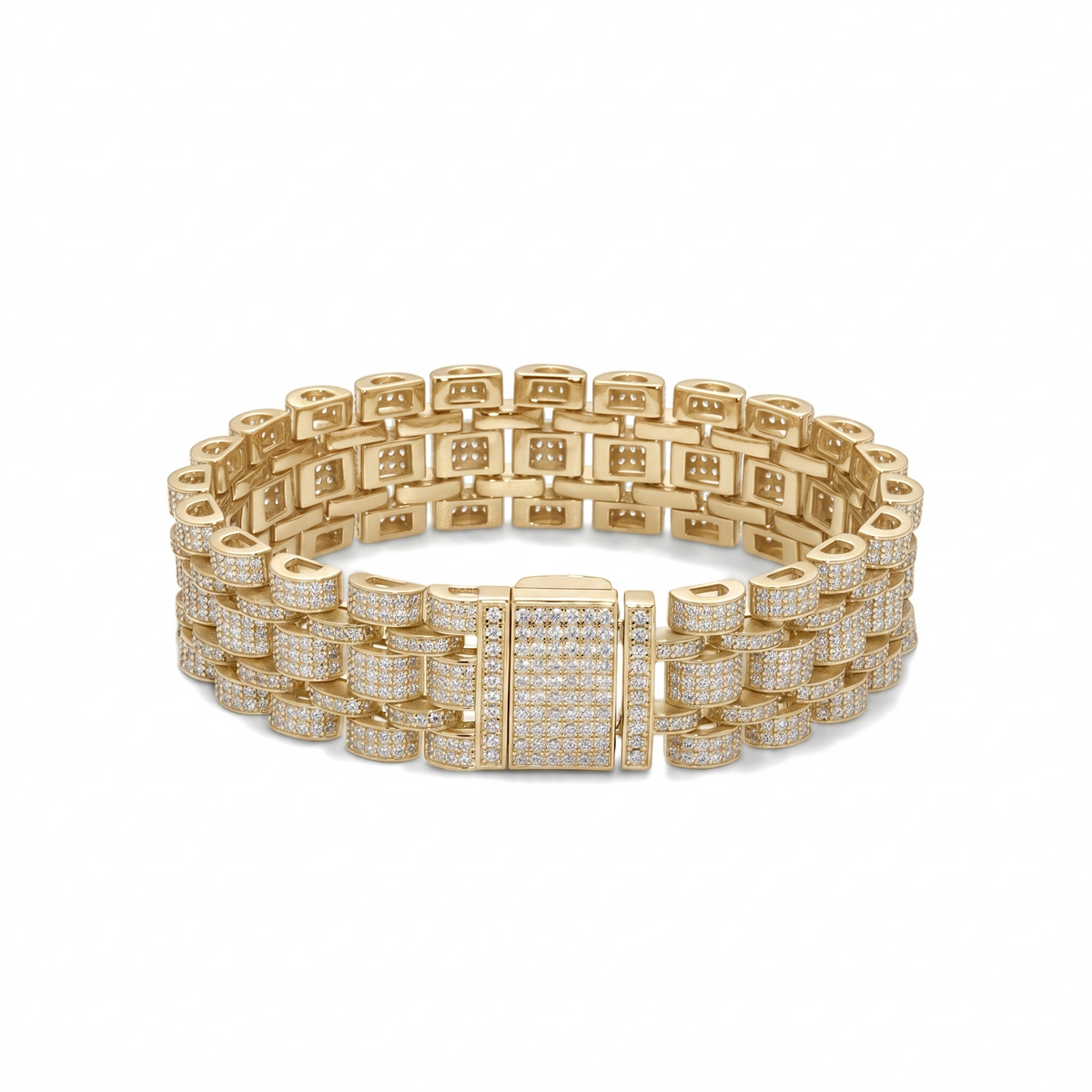 Moissanite Five-Row Pave Statement Watch Link
