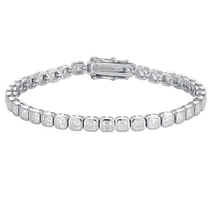 Moissanite Asscher Cut Bezel Bracelet