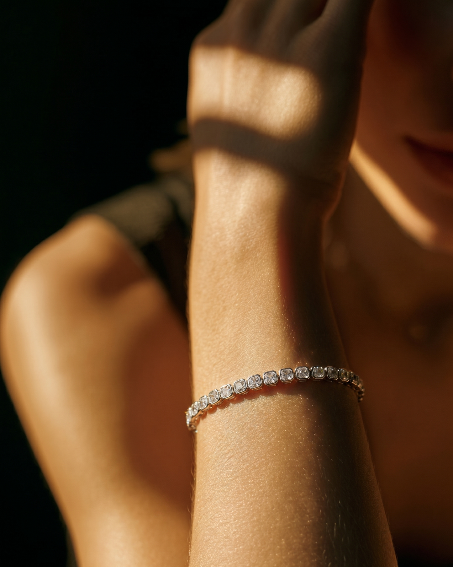 Moissanite Asscher Cut Bezel Bracelet