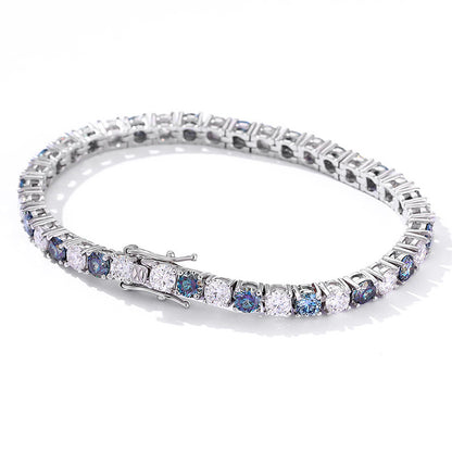 Moissanite Aurora Borealis Tennis Bracelet