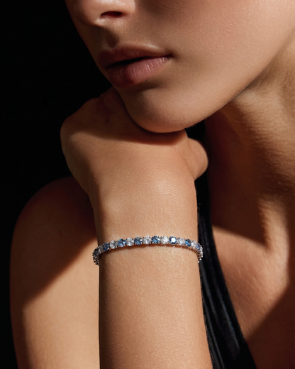 Moissanite Aurora Borealis Tennis Bracelet