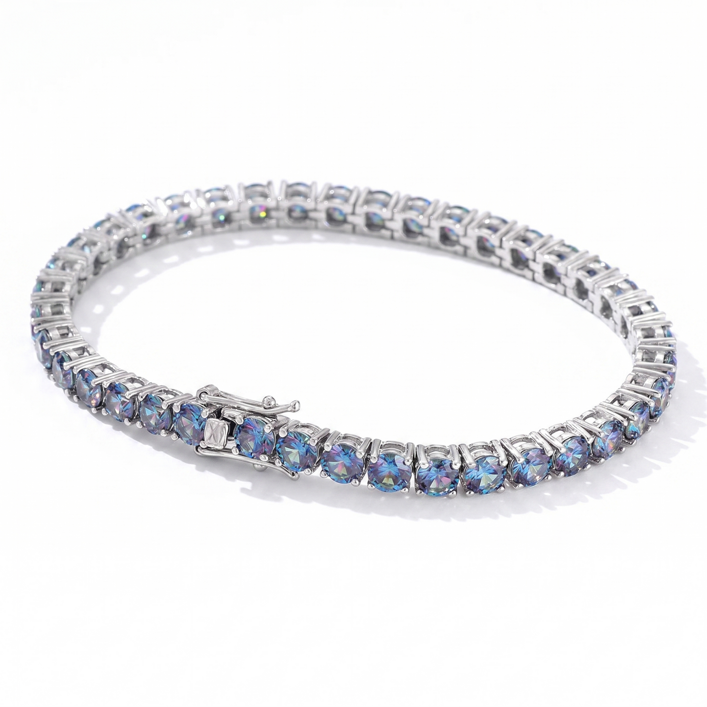 Moissanite Aurora Borealis Tennis Bracelet