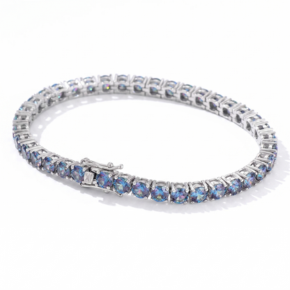 Moissanite Aurora Borealis Tennis Bracelet