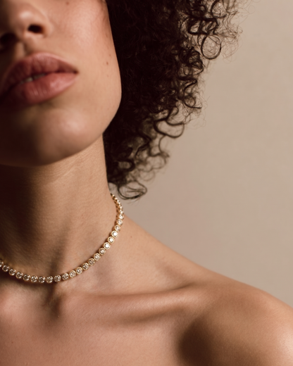 Moissanite Bezel Set Tennis Necklace
