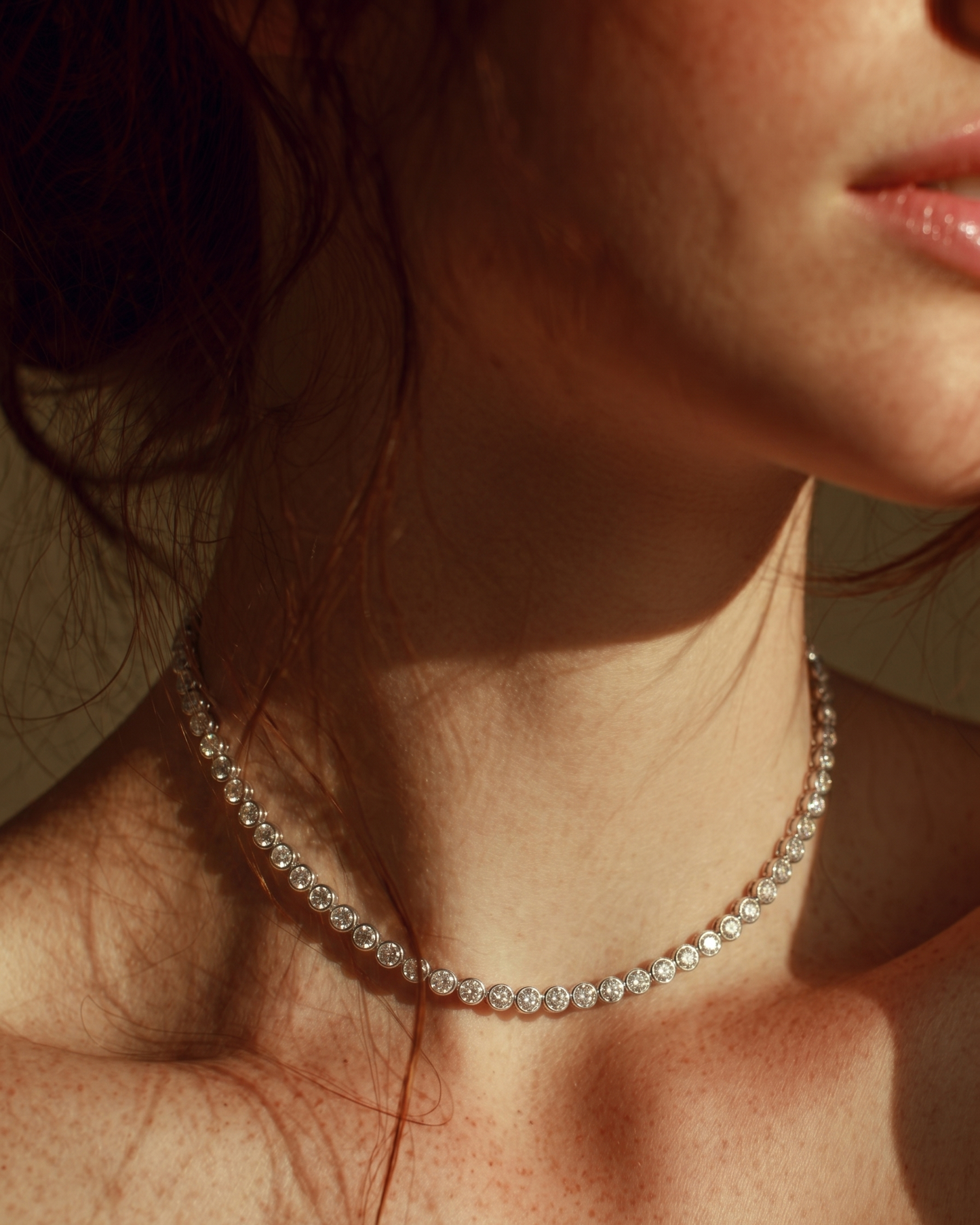 Moissanite Bezel Set Tennis Necklace
