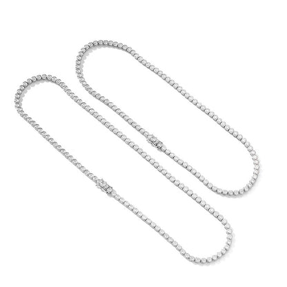 Moissanite Bezel Set Tennis Necklace