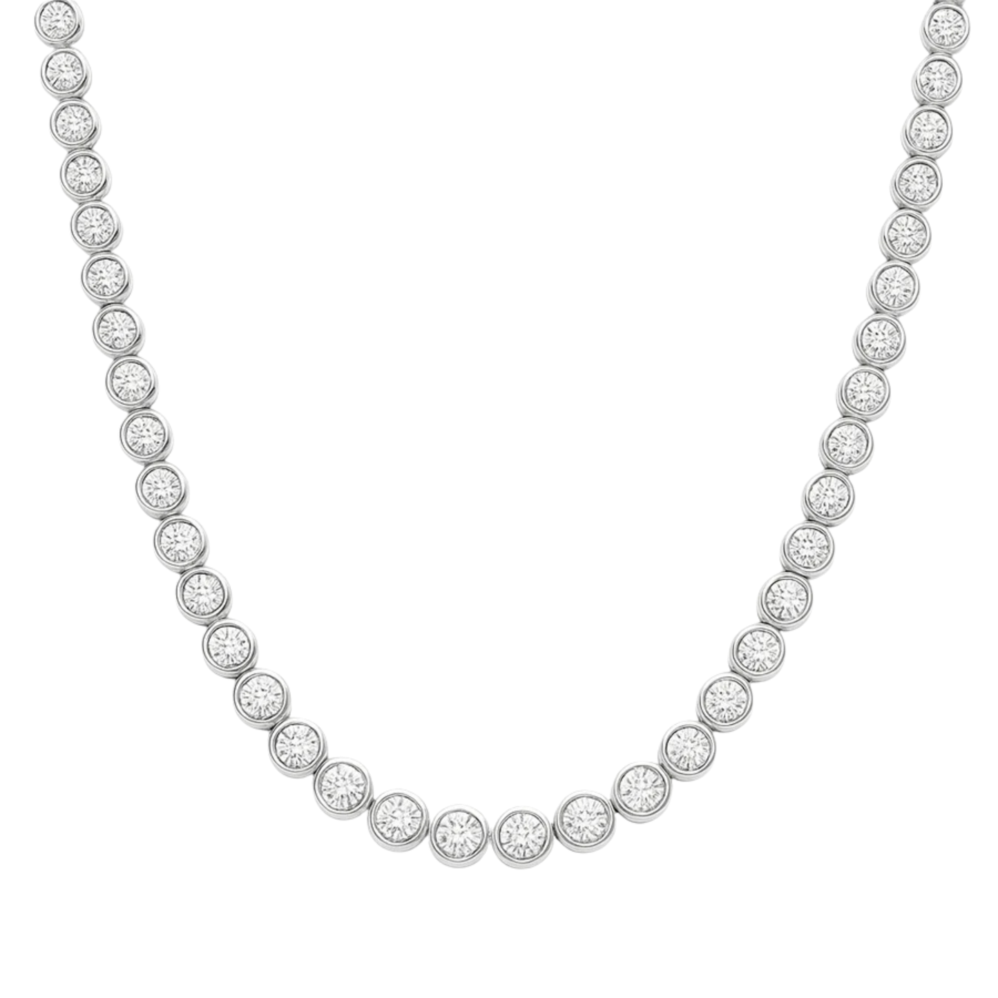 Moissanite Bezel Set Tennis Necklace