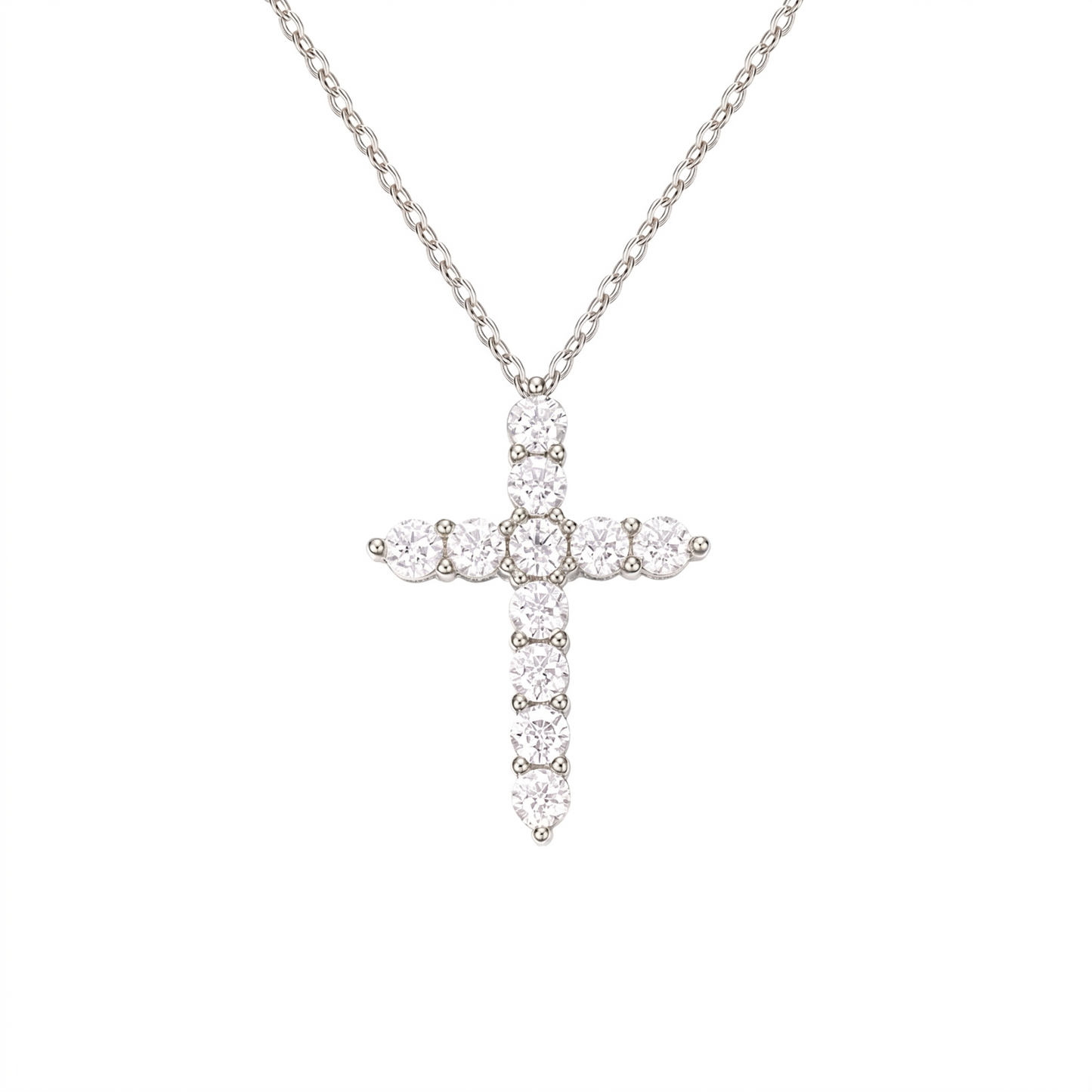 Moissanite Cross Pendant Necklace