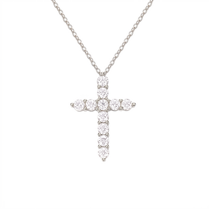 Moissanite Cross Pendant Necklace