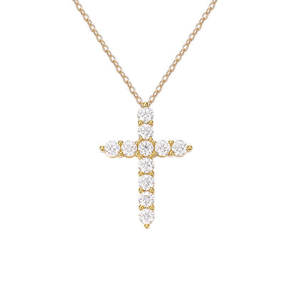 Moissanite Cross Pendant Necklace
