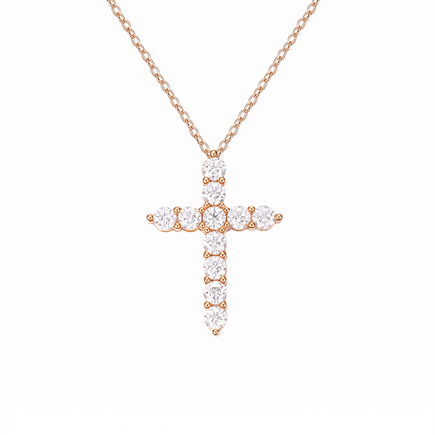 Moissanite Cross Pendant Necklace