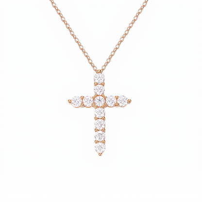 Moissanite Cross Pendant Necklace