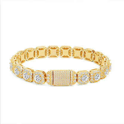 Moissanite Cushion-Style Cluster Square Bracelet