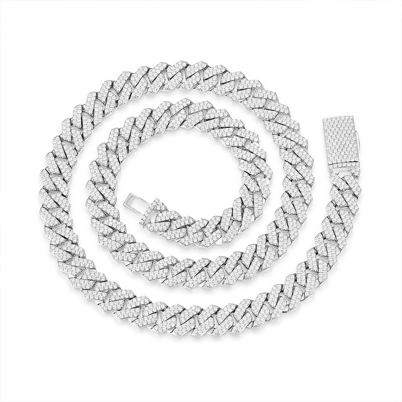 Moissanite Iced Out Prong Cuban Chain
