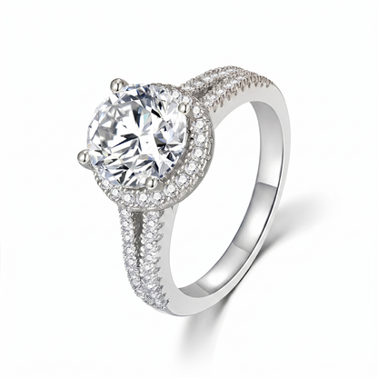 Moissanite Double Halo Engagement Ring
