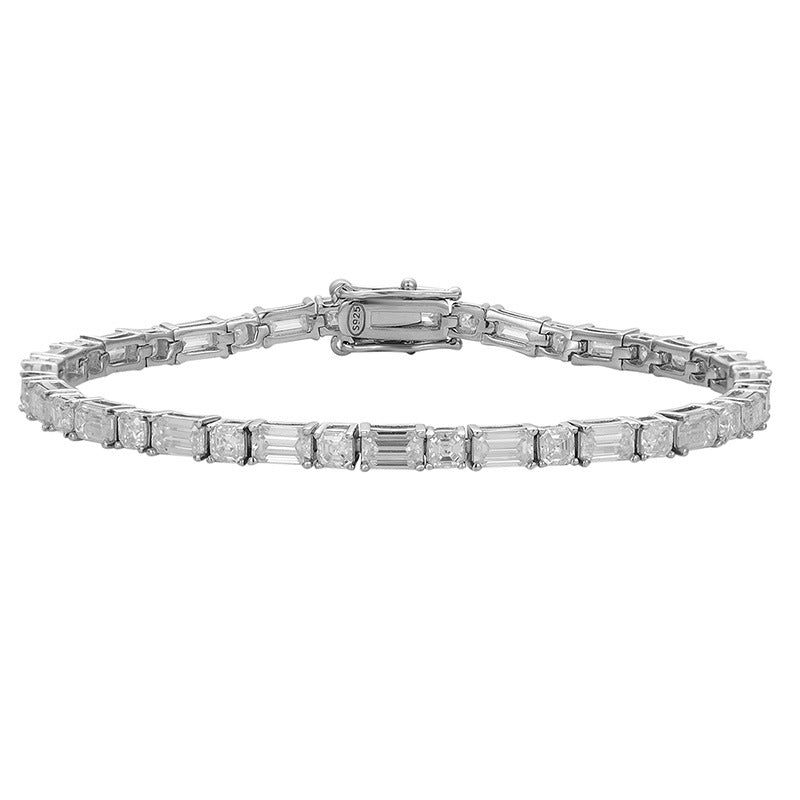 Moissanite Emerald Cut & Asscher Cut Tennis Bracelet