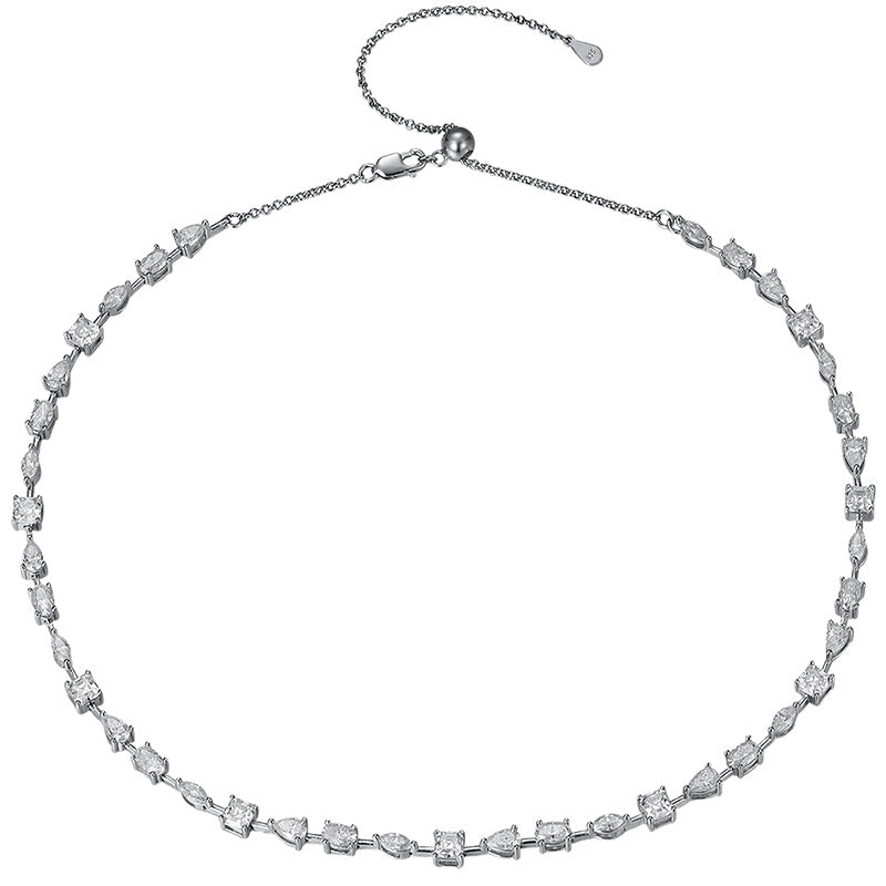 Fancy Shape Mixed Cut Tennis Necklace
