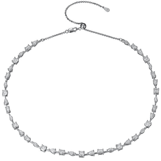 Fancy Shape Mixed Cut Tennis Necklace