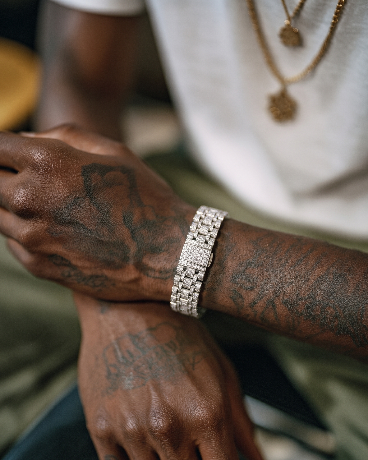 Moissanite Five-Row Pave Statement Watch Link