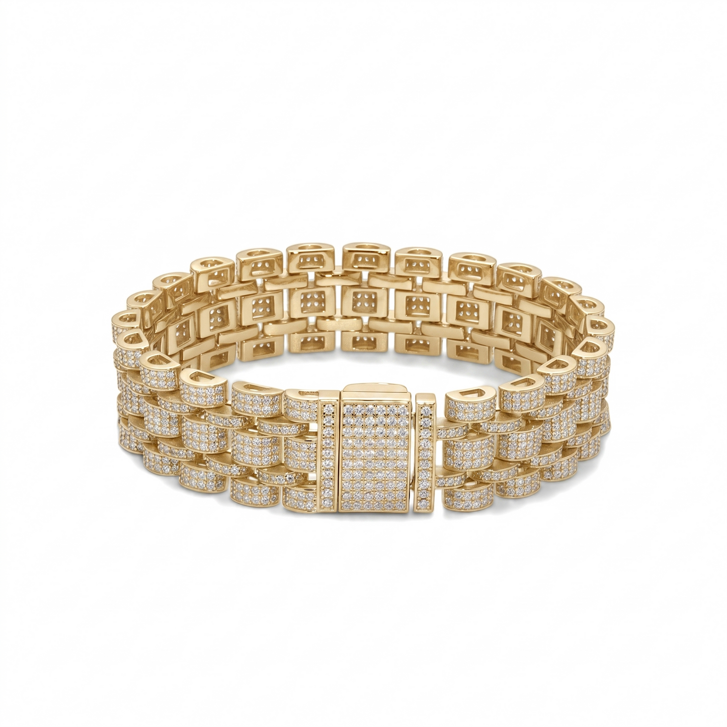 Moissanite Five-Row Pave Statement Watch Link