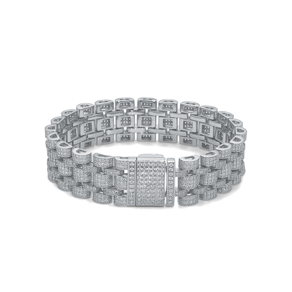 Moissanite Five-Row Pave Statement Watch Link