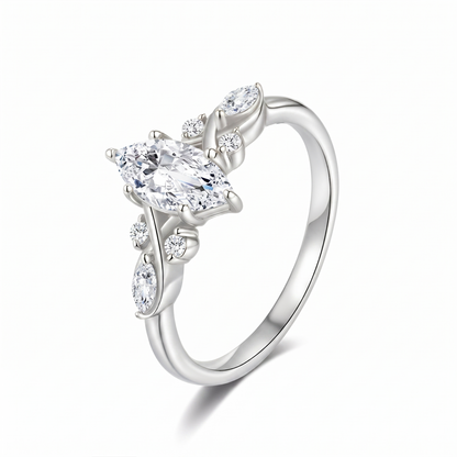 Moissanite Marquise Cut Vine Leaf Ring