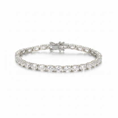 Moissanite Oval Cut Tennis Bracelet (Horizontal)