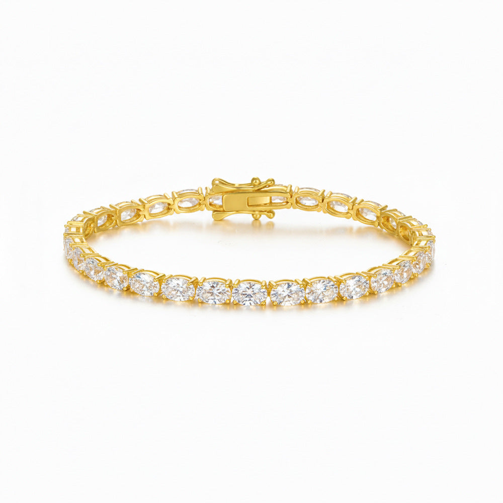 Moissanite Oval Cut Tennis Bracelet (Horizontal)