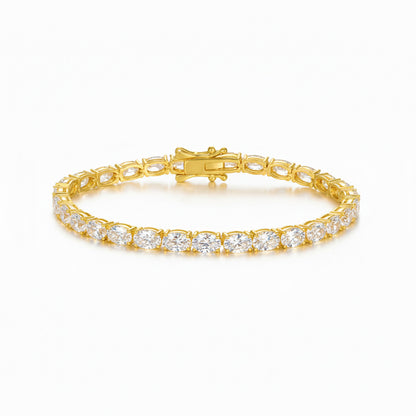 Moissanite Oval Cut Tennis Bracelet (Horizontal)