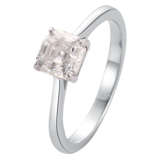 Moissanite Princess Square Cut Solitaire Ring