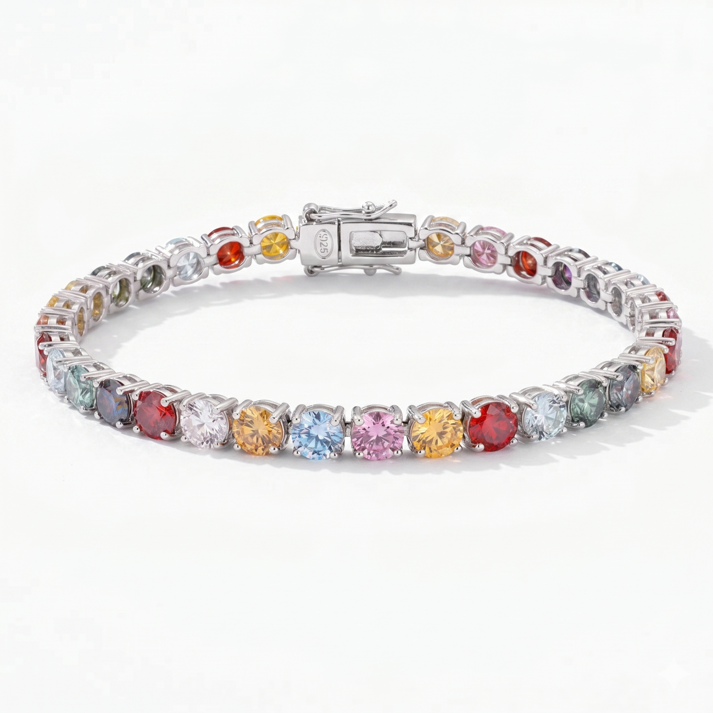 Moissanite Rainbow Tennis Bracelet