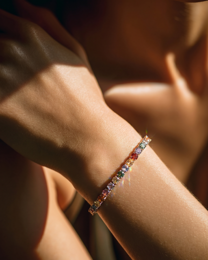 Moissanite Rainbow Tennis Bracelet