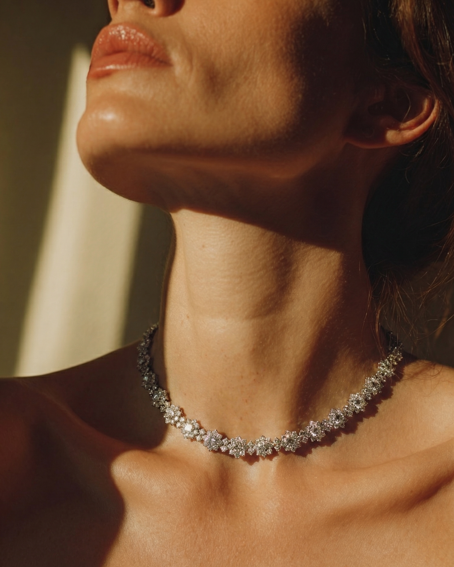 Moissanite Sunflower Cluster Necklace