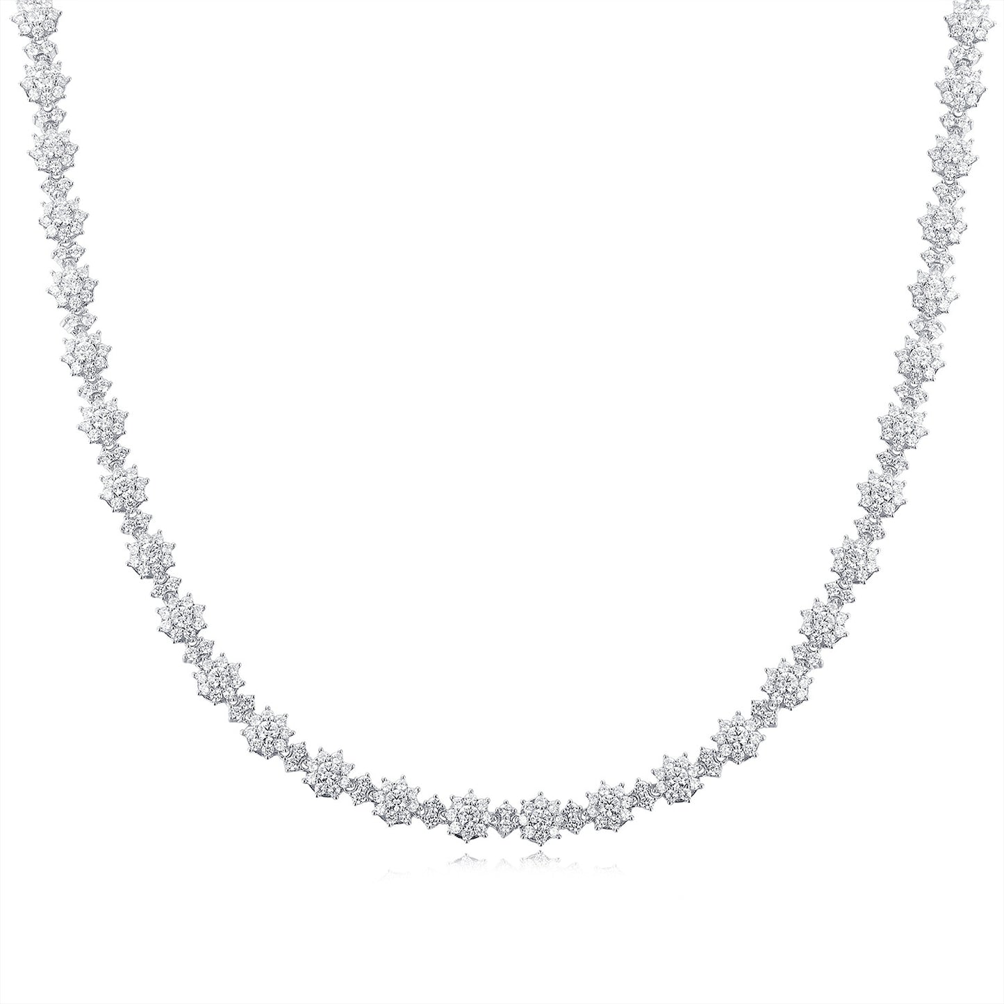 Moissanite Sunflower Cluster Necklace