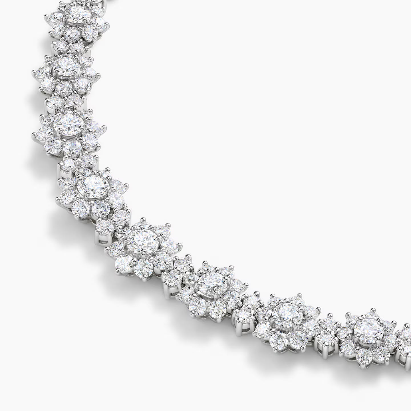 Moissanite Sunflower Cluster Necklace