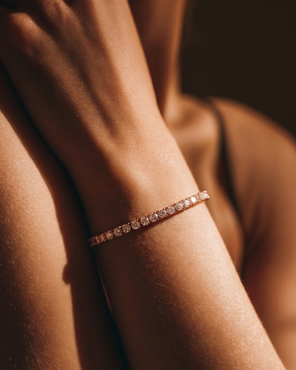 Moissanite Classic Tennis Bracelet (Rose gold / Gold)