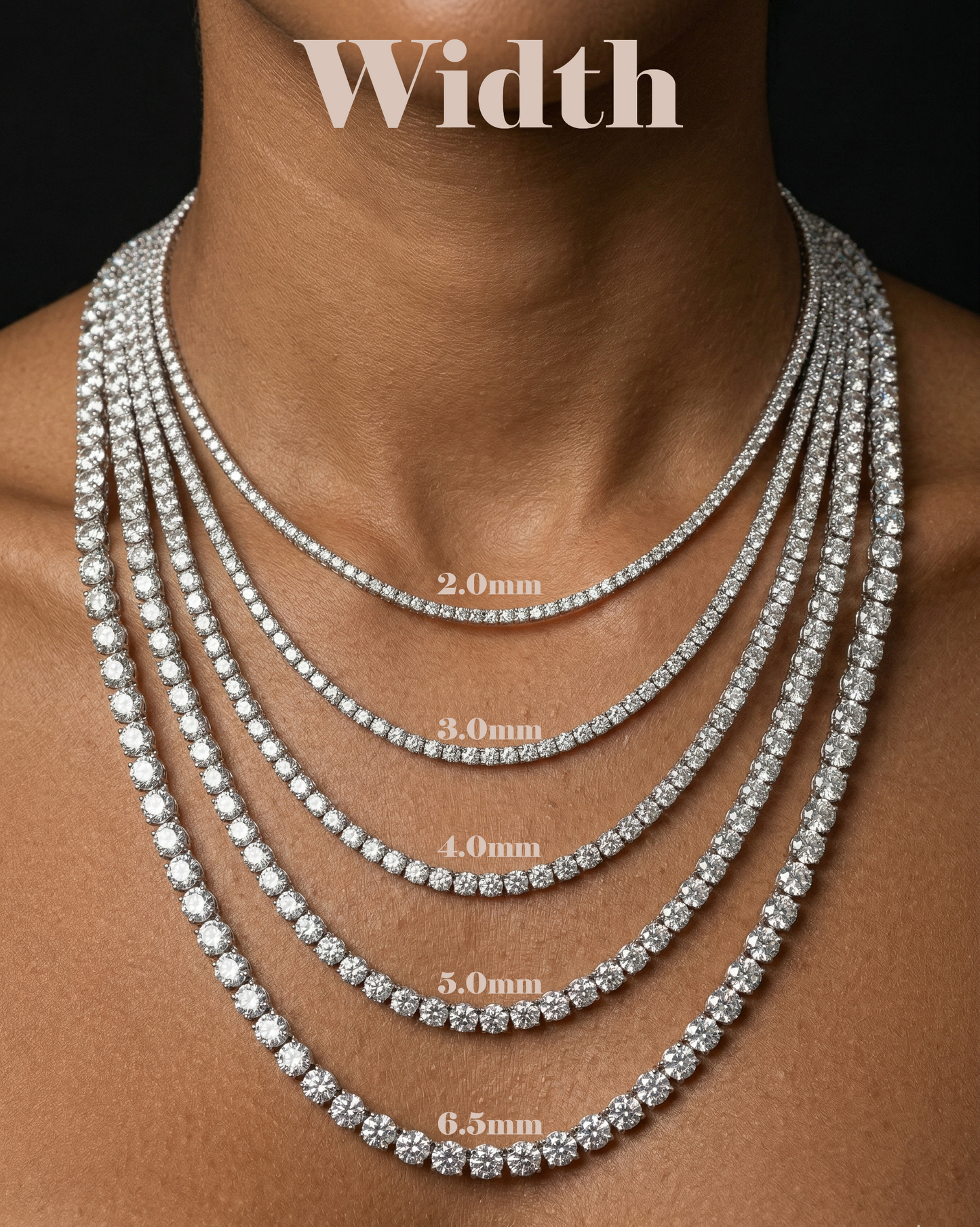 Moissanite Bezel Set Tennis Necklace