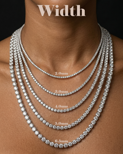Moissanite Bezel Set Tennis Necklace